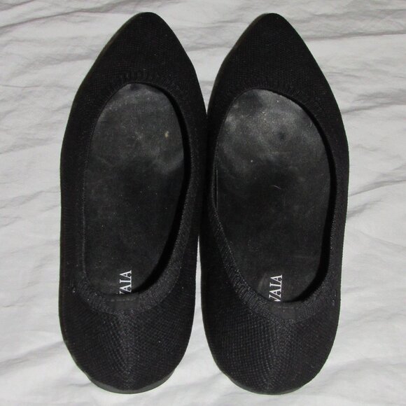 Vivaia Aria Black Pointed Toe Black Knit Comfor Ballet Flats Size EU 41 / US 9.5 - Picture 3 of 5